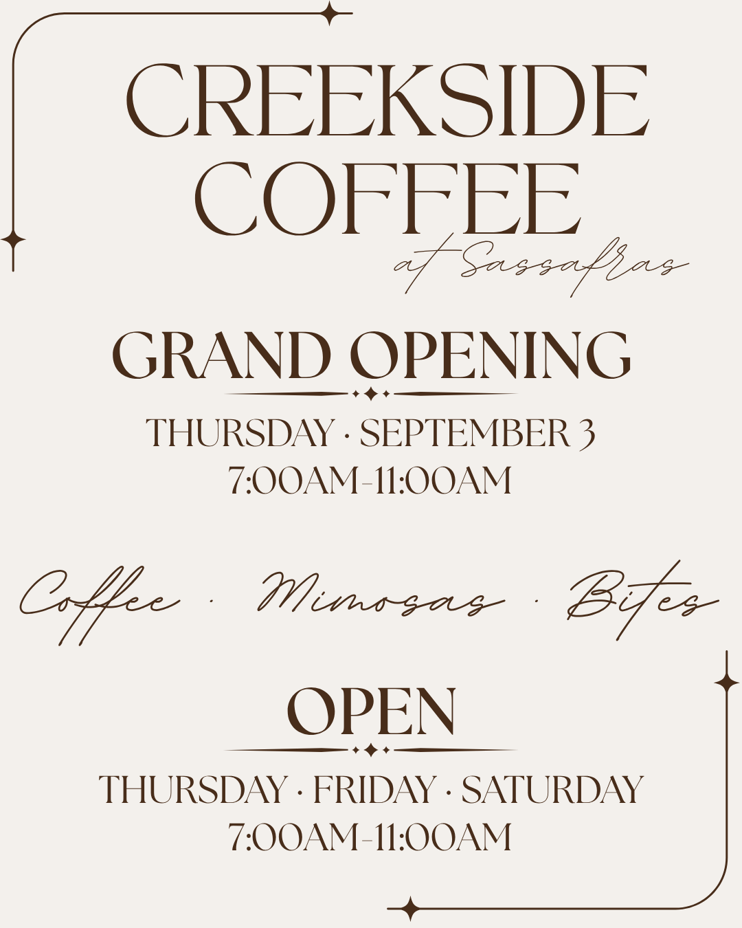 Creekside Coffee - Sassafras Springs Vineyard & Winery